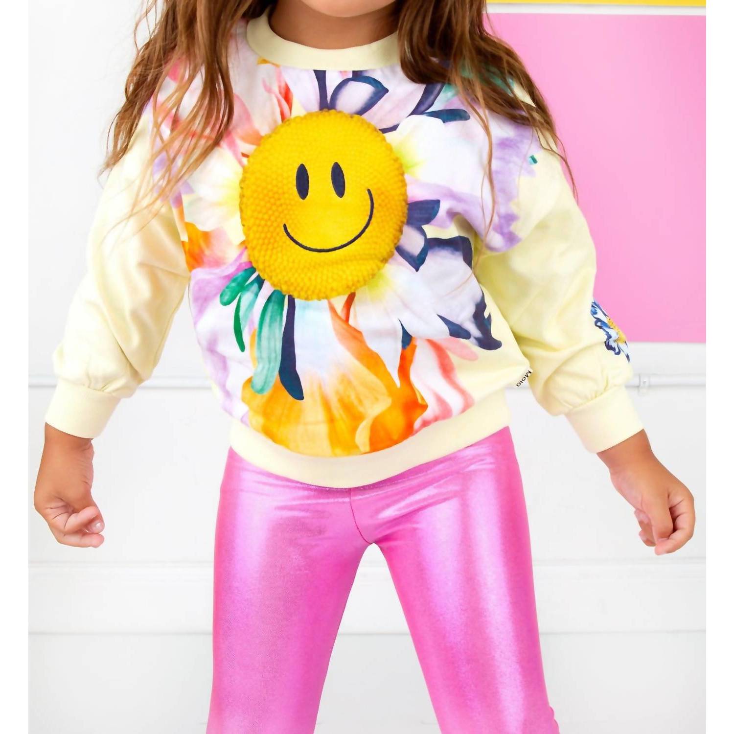 New Molo Flower Fun Sweatshirt In Yellow
